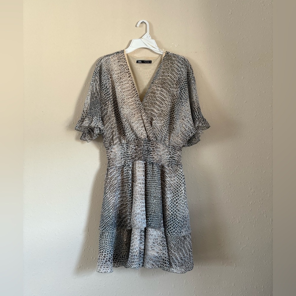 Zara Gray Patterned Dress